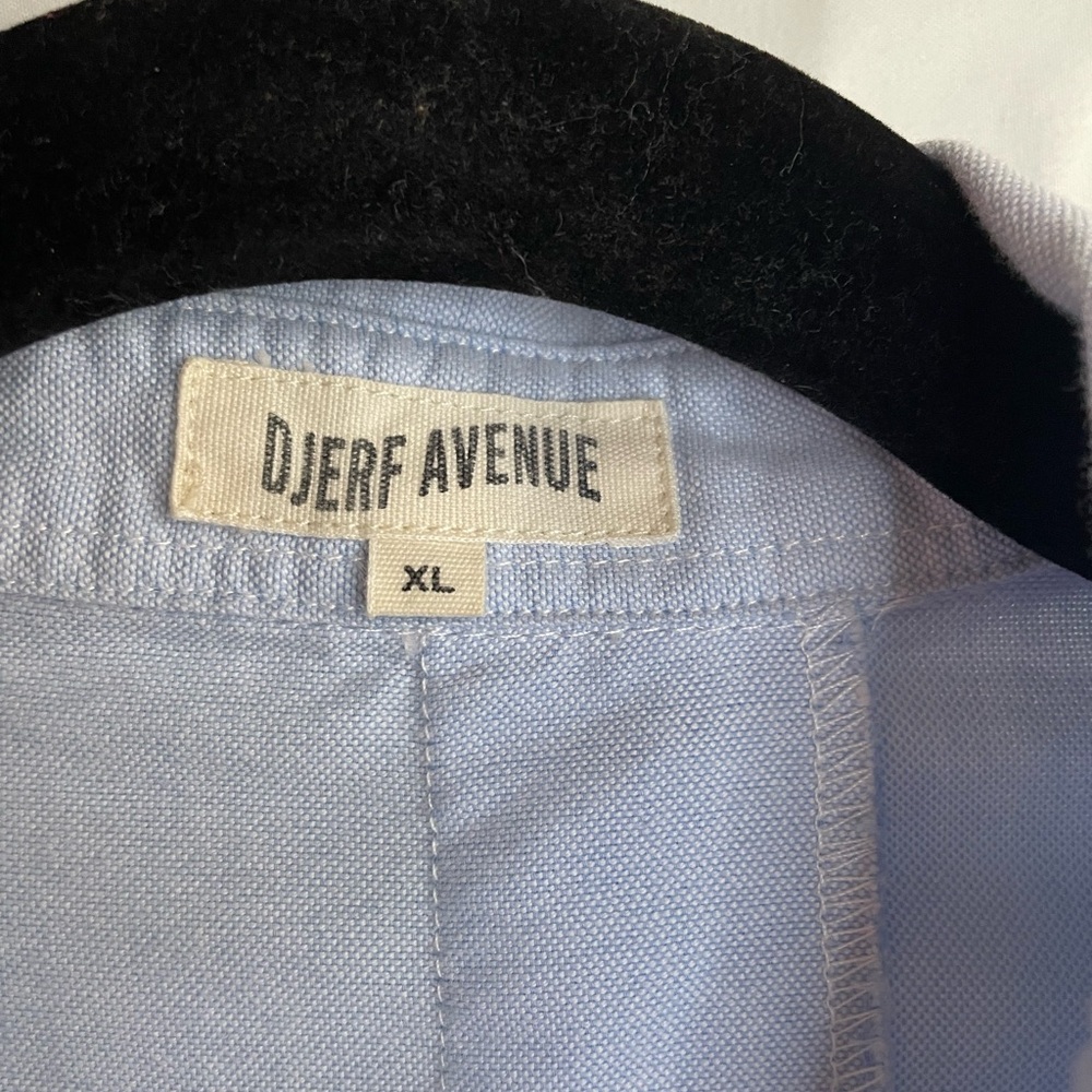 Djerf Avenue Organic Cotton Button Up Shirt Light Blue Oversized XL Portugal - Picture 8 of 15